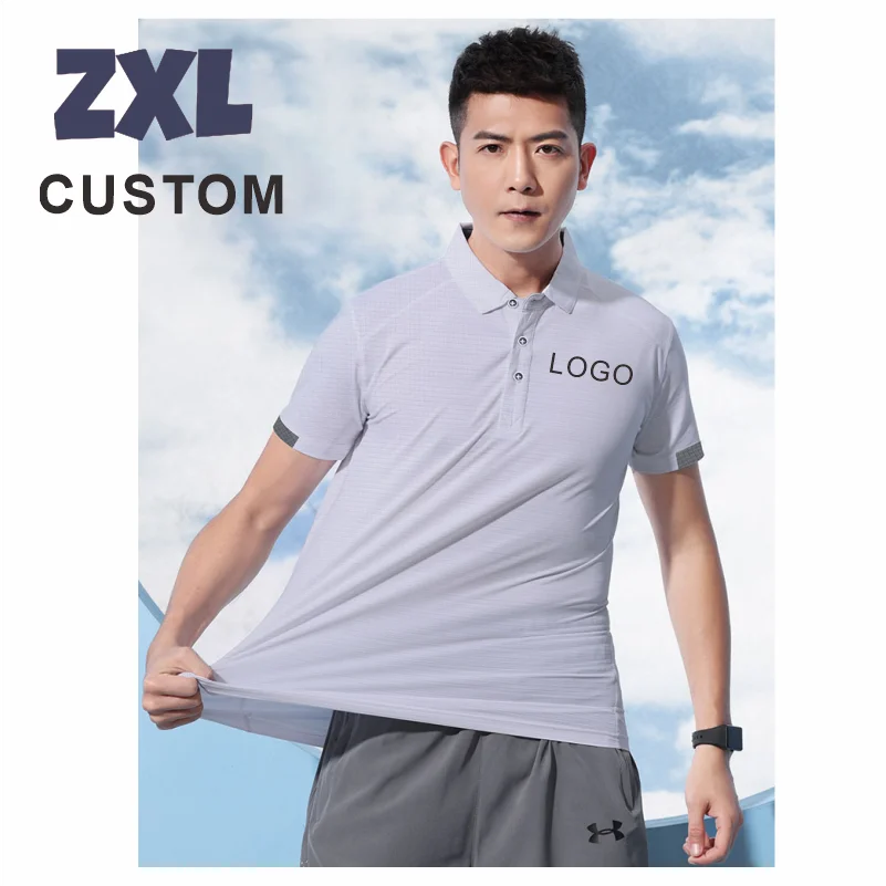 ZXL Quick-drying Sports Polo Shirt Custom Logo Company Brand Design Print Embroidery Breathable Lapel Short Sleeve Polo Shirts - Image 2