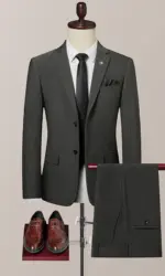 2025 new men's striped suit (suit + trousers) stylish and handsome British style wedding handsome two-piece set