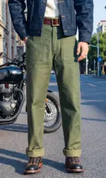 Red Tornado 15oz Heavyweight Cotton Sateen OG-107 Fatigue Pants Vintage Military Style Men's Casual Trousers