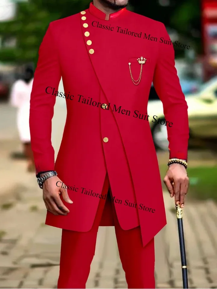 White Luxury Suits For Men Slim Fit Prom Party Wedding Groomsmen Groom Suit Tuxedo 2Pcs Fashion Costume Homme Blazer Pants - Image 4