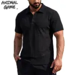 Ice Silk Short Sleeve T-Shirt Man Summer Lapel Solid Polo Shirt Gym Man Lightweight Streetwear Polo Quick Dry Shirts for Men Tee