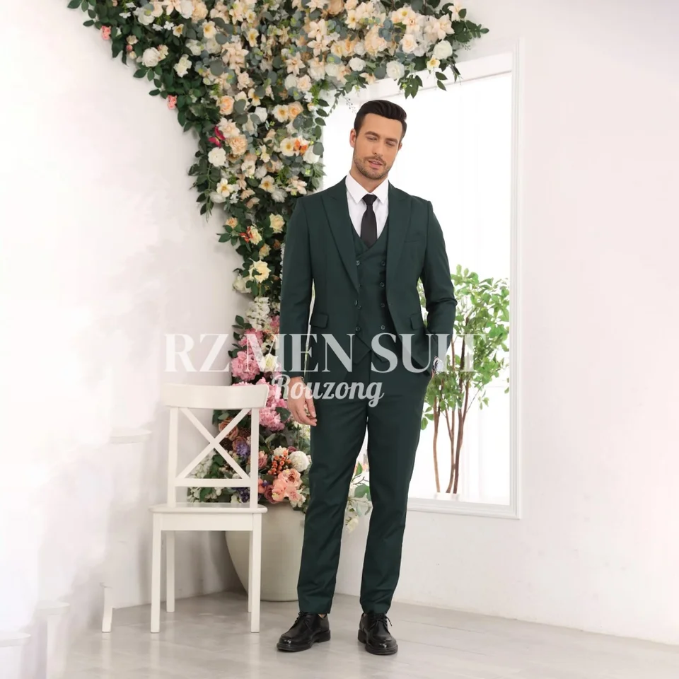 Men's 3 Piece Slim Fit Suits Double Breasted Suit Men Formal Suit for Wedding Prom Dinner Party traje de hombre elegante - Image 3