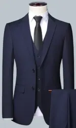 Suit Fashionable Formal Outdoor Gentleman Solid-color Men's Business Wedding Hosting Banquets Casual British Style Fitted Gentle