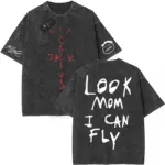 100% Cotton Oversized T Shirt For Men Women HipHop Washed T Shirts cactus jack Short Sleeve Gift Tops look mom i can fly K39