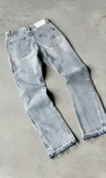 Hip Hop Straight Leg Pants Gothic Fringed Casual Micro Flared Pants Y2K Vintage Slim Fit Jeans Trendy Washed Men Women Harajuku