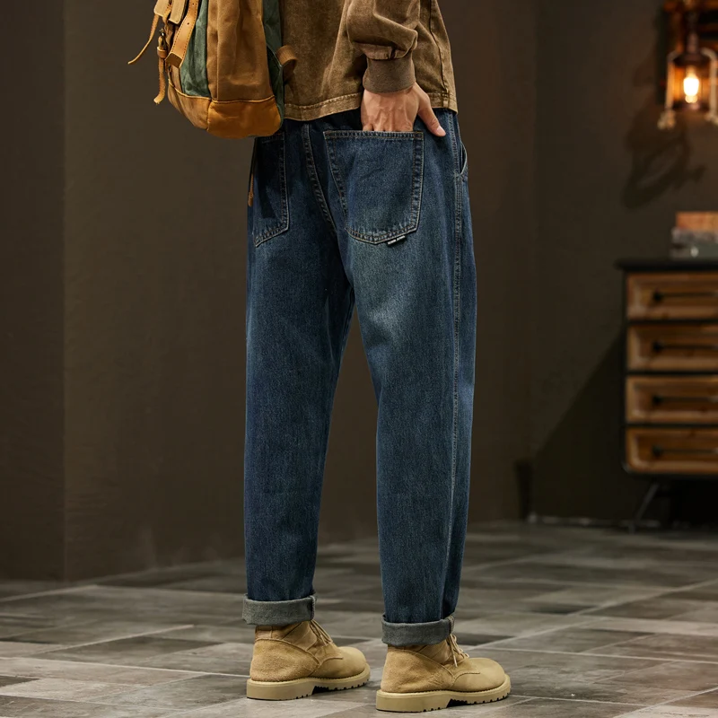 Men's 95% Cotton Jeans High Quality Loose Harem Pants Fashion Baggy Casual Outdoor Work Denim Pants Brand Men's Clothing - Image 4