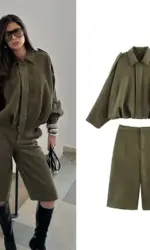 Women High waisted Casual Shorts And Fashion Loose Long Sleeve Jackets Coats Female Two Piece Sets Women Outfit