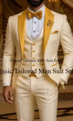 Quality Men's Suit  Fit Tuxedo 3 Pieces Suit Dress Wedding Work & Party
