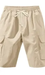 Summer Men Cargo Shorts Multi Pockets Design Loose Casual Half Pants Breathable Soft Daily Wear Beach Five Point Shorts For Men