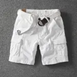 Men's White Camouflage Workwear Shorts Summer Casual Tactical Outdoor Multi Pocket Cargo Shorts