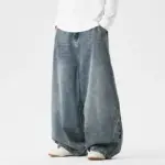 2025 Spring Men Streetwear Denim Pants Men Harajuku Washed Baggy Jeans Men Y2K Fashion Punk Casual High Waist Wide Leg Pants