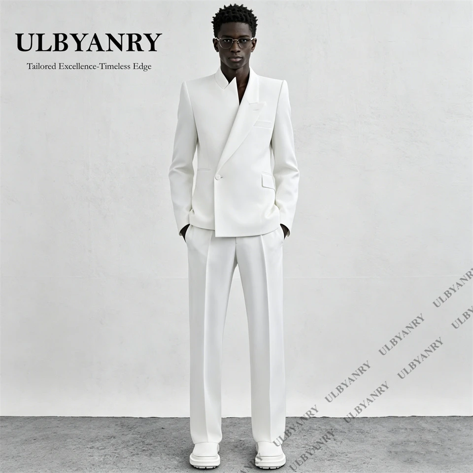 ULBYANRY High End Side Button Formal Suit Set for Men, Two Piece Including Jacket Pants Tailored Fitting Tuxedo Blazer Trousers - Image 2