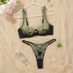 Sexy Lace Lightweight Bra Set Soft Underwire for Lift and Support Prevents Sagging Exquisite Embroidered Lingerie Two-Piece Set