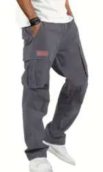 American style high street multi pocket workwear pants for men's new trendy loose straight leg versatile casual long pants