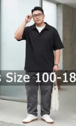 Plus Size Men Polos Men Black Polo Shirt 5XL 6XL 7XL 110-175kg Summer Loose Sleeve Tops Big Size Men Clothing 남성 패션 폴로 셔츠