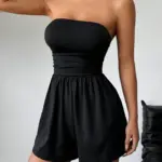Fashion pure color basic casual comfortable camisole jumpsuit, suitable for daily travel outfit