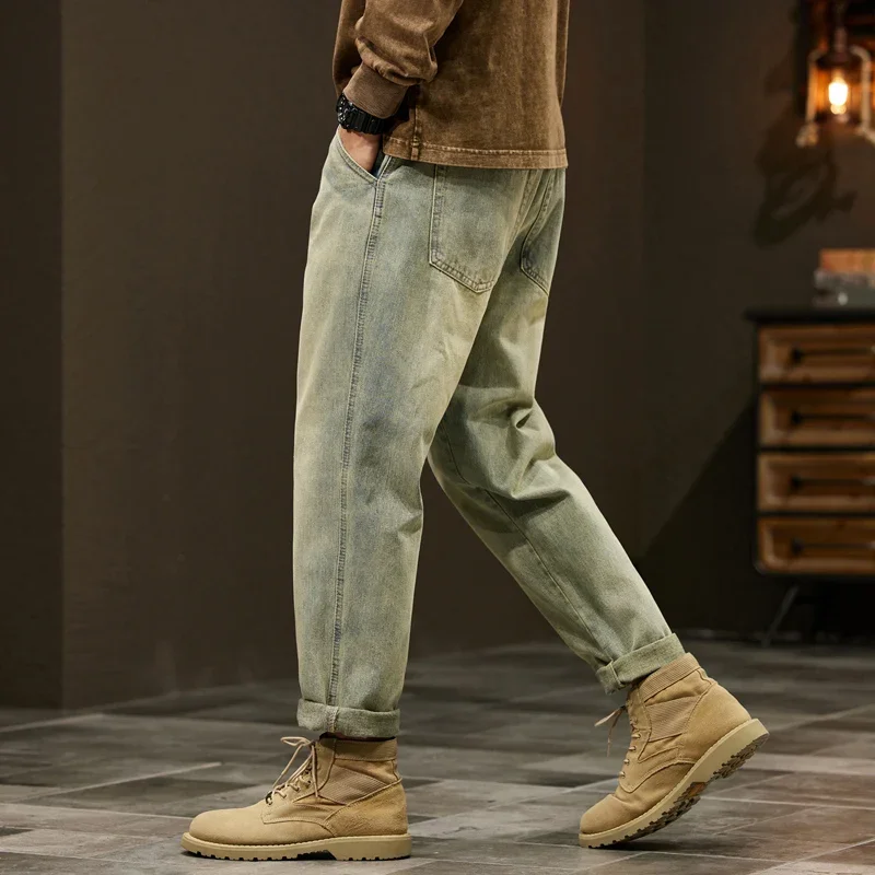 Men's 95% Cotton Jeans High Quality Loose Harem Pants Fashion Baggy Casual Outdoor Work Denim Pants Brand Men's Clothing - Image 2