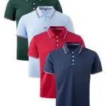 Men's Quick-Drying Solid Color Polo Shirt Summer Elastic Collared Short-Sleeved Sports T-Shirt for Active Wear
