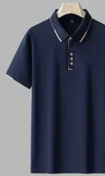 Men's high quality summer new lapel men's short sleeve polo shirt fringe solid color business casual men's polo shirt M-6XL 7XL