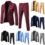 Business Wedding Suit Men's Two-Piece Set Slim Fit Korean Version Best Man Groomsmen Marriage Ceremony Costume
