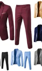 Business Wedding Suit Men's Two-Piece Set Slim Fit Korean Version Best Man Groomsmen Marriage Ceremony Costume