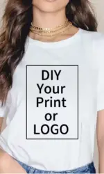 180g Custom Women Men Customised Printed 100% Cotton Short Sleeve Your Logo Photo Brand Text Tee Personalize Graphic Clothing