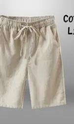 Men Shorts for Men Cotton Linen Casual Breathable Beach Shorts Men's Short Sweatpants Vacation Gym Basketball