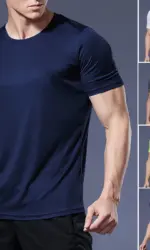 High quality men breathable fast drying running sports fitness breathable comfortable short sleeve T-shirt casual light Gym Tops