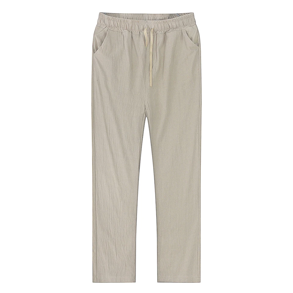 Men's Cotton Linen Pants Male Autumn New Breathable Solid Color Linen Trousers Fitness Streetwear S-3XL - Image 4