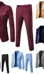 Mens Wedding Two Piece Suit Groom Best Man Slim Casual Dress