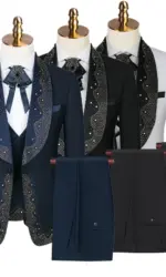 2024 High-grade Light Luxury Mens Suits Set 3 Pieces, Wedding Host Banquet Performance Party Blazer Dress with Pants Vest, S-3XL