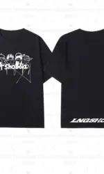 Men's Women's LNGSHOT Kpop Fashion Jay Park Same T-shirt High Quality Short Sleeve Tshirt Hip Hop Trend Plus Size Tops