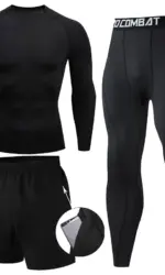 Men's 2/3pcs sets Boxing suit rashguard male kit MMA compression clothing men long-sleeved t-shirt+leggings tracksuit Sport Suit