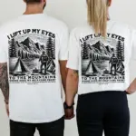 Men Christian Mountain Shirt Bible Verse Tshirt Religious Camping Unisex Casual Round Neck Tops Summer Short Sleeve T-shirt