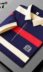 New Summer Men Classic Striped Polo Mens Cotton Short-Sleeved Embroidered Business Casual Hot Polo Shirt Male Dropshipping