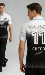 Cadillac Racing Team Outdoor Extreme Sports Fast Drying Breathable Oversized POLO Shirt Men's Fashion Street Sports Short Sleeve