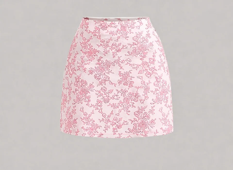 Spring and Summer New Women's Skirt Set, European and American Style, Fashionable, Sweet, Stylish, Elegant, Camisole Top, Mini Skirt, A-Line Skirt, Floral Print Women's 2-Piece Set - Image 6