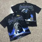 European and American men's summer Gothic Statue of Liberty print soft and breathable round neck T-shirt outdoor street top