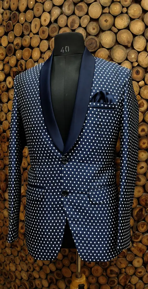 Polka Dots Formal Men Suits for Wedding Party Custom Made Groom Tuxedo Set Male Jacket Pants Vest 3 Pieces African Male Fashion - Image 4