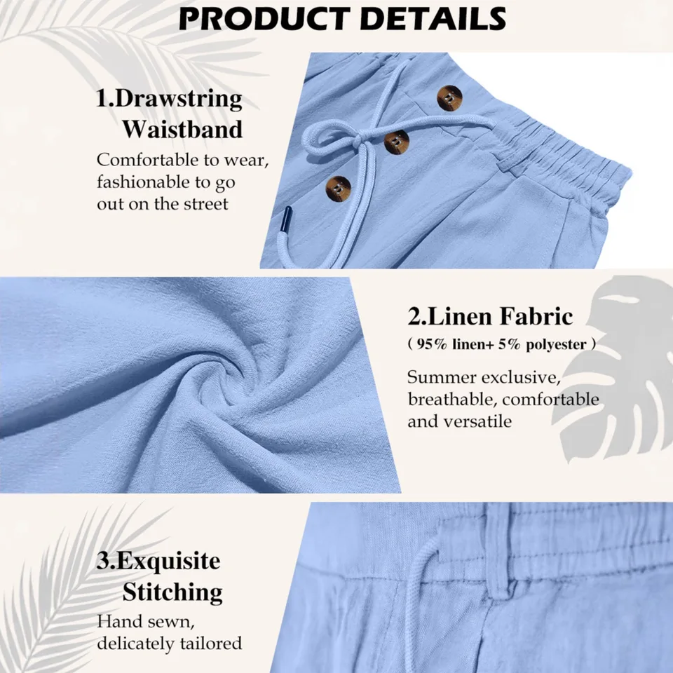 2026 Men's Autumn Cotton-Linen Casual Pants - Breathable, Loose-Fitting, Straight-Tail, Quick-Drying Linen Long Pants for Summer - Image 6
