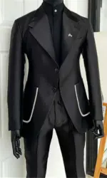 Black Men's 2 Piecs Suits Blazer Pants Single Breasted Daily Work Business Casual Party Suit Set Traje De Hombre Elegante