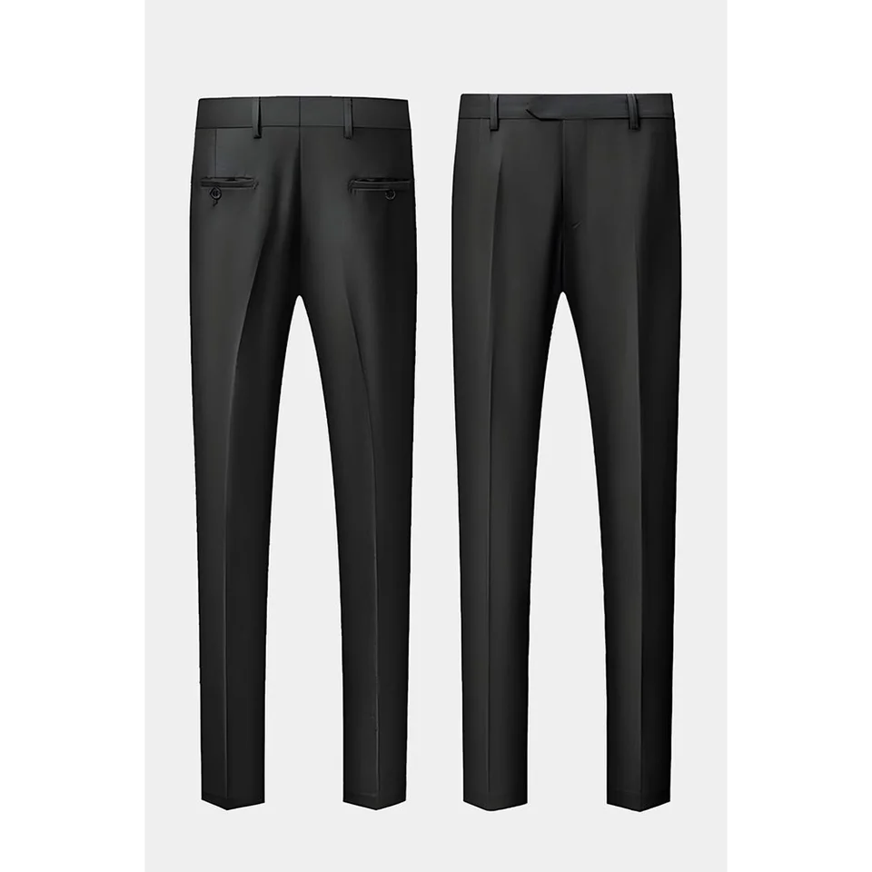 Black Men's 2 Piecs Suits Blazer Pants Single Breasted Daily Work Business Casual Party Suit Set Traje De Hombre Elegante - Image 2