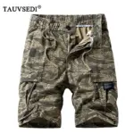 Summer Men Cotton Cargo Camouflage Shorts Man Beach Jogger Outdoor Multi Pocket Shorts Male Loose Bermuda Vintage Classic Shorts