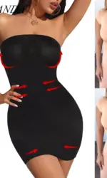 Women Shapewear Strapless Full Slips for Under Dresses Tummy Control Slips Slimming Skirts Full Body Shaper Underwear