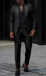 Suit (Blazer+Vest+pants) Fashion Business Gentleman Slim Solid Color Professional Suit Wedding Groom Best Man Suit