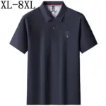 8XL 7XL 6XL 2025 New Summer High End Luxury Mens Polo Shirt Casual Loose Polos Homme 100% Cotton Shirts For Men Brand Clothing