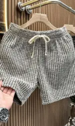 Houndstooth Casual Plaid Shorts Men Sport Loose Wide leg Gym Running Shorts  Beach Baggy Board Cargo Shorts Male