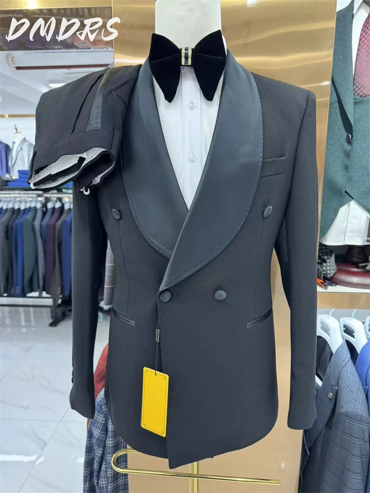 Classic solid color Men's Suit set For Wedding Dress Elegant Single Breasted Jacket Pants For Business Men Groomsmen vestidos - Image 2