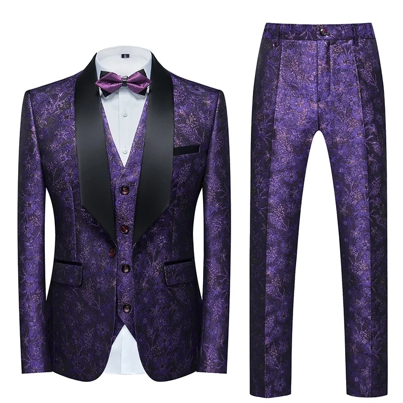 New Autumn Blue Men's Suit 3-Piece, Fashion Slim Fit Blazer Jacket and Vest with Trousers, Asian Size M-5XL 6XL. - Image 5