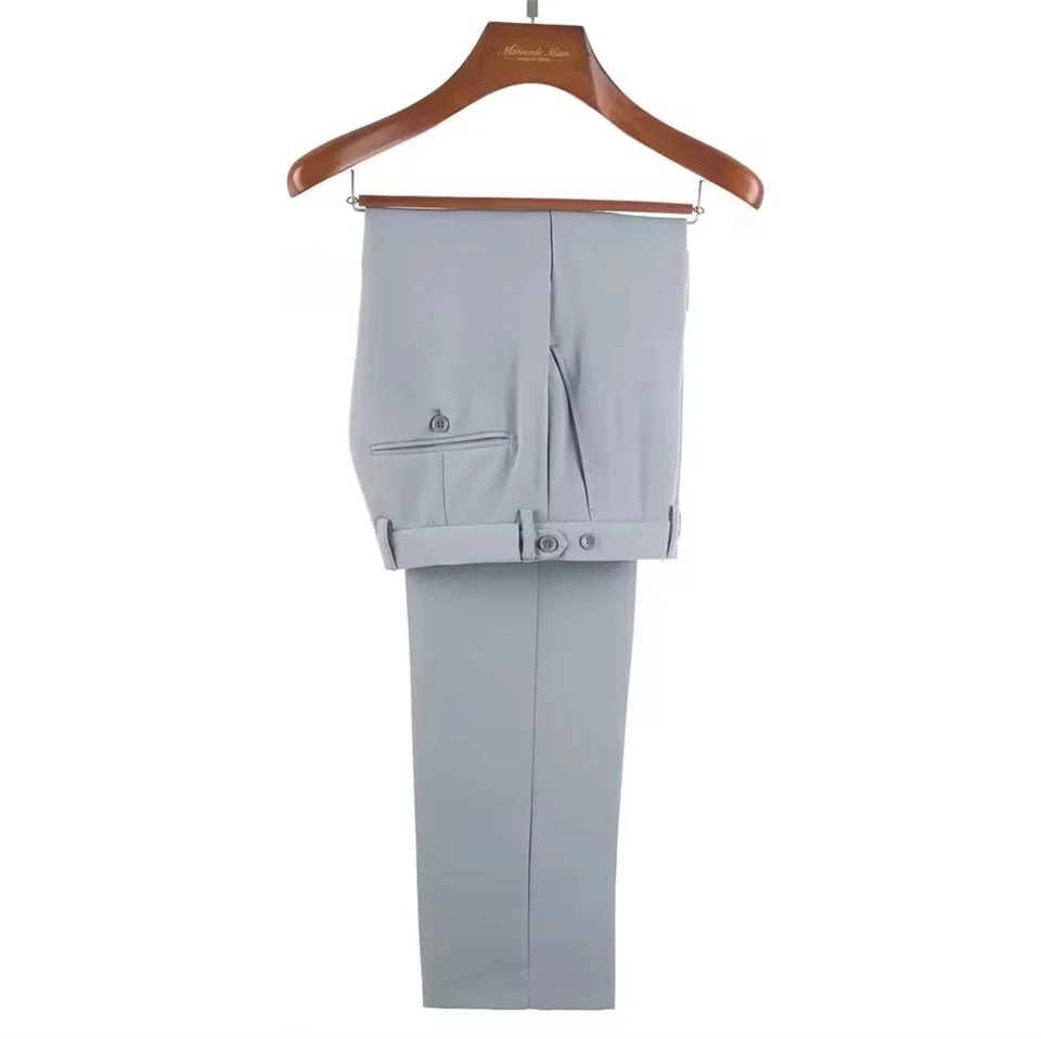 Fashion Coral Men Suits New High Quality Elegant Metal Side Release Buckle 2 Pieces Set Wedding Party Dinner (Blazer+Pants) - Image 5